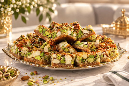 Mix Nuts Kunefe in glass luxury plate